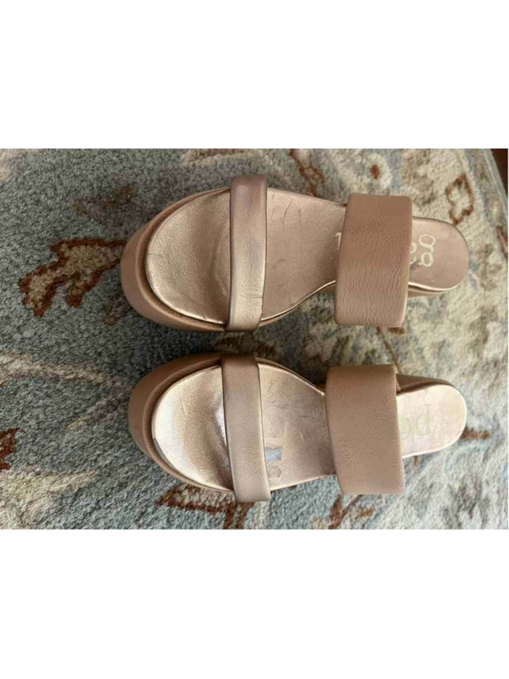 Pedro Garcia Gold Platform Sandals 8/8.5 New Luxury $595